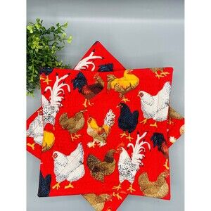 Set of 3 Chicken Microwave Soup Bowl Cozy Dinner Plate, And Pint Size Reversible
